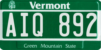 VT license plate AIQ892