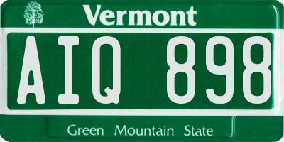VT license plate AIQ898