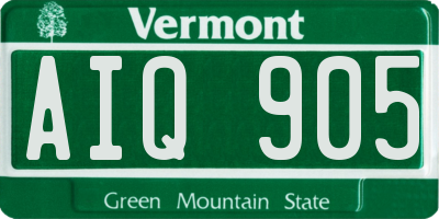 VT license plate AIQ905