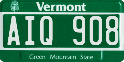 VT license plate AIQ908