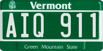 VT license plate AIQ911