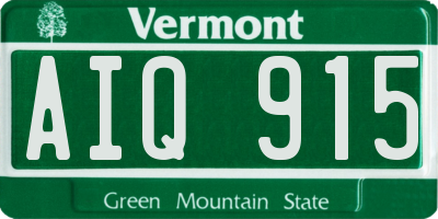 VT license plate AIQ915