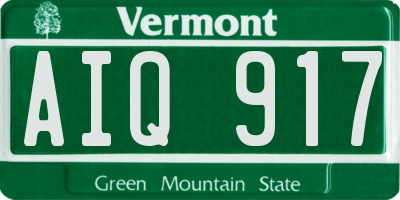 VT license plate AIQ917