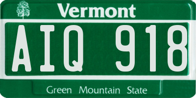 VT license plate AIQ918