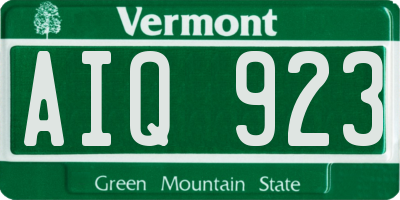 VT license plate AIQ923