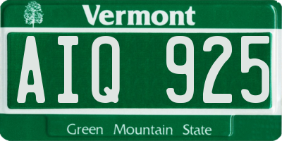 VT license plate AIQ925
