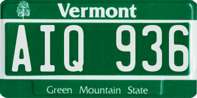 VT license plate AIQ936