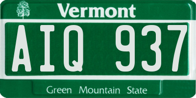 VT license plate AIQ937