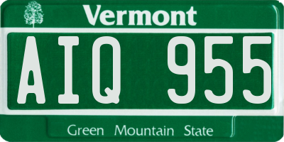 VT license plate AIQ955