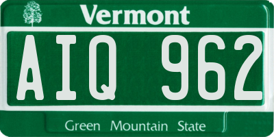 VT license plate AIQ962