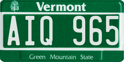 VT license plate AIQ965
