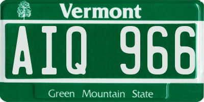 VT license plate AIQ966