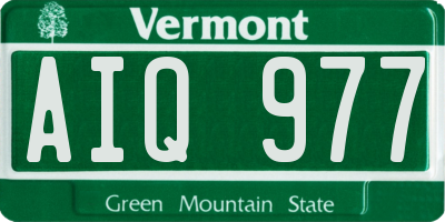 VT license plate AIQ977