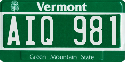 VT license plate AIQ981
