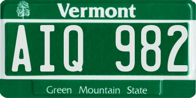 VT license plate AIQ982