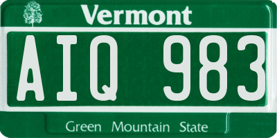 VT license plate AIQ983
