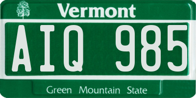 VT license plate AIQ985