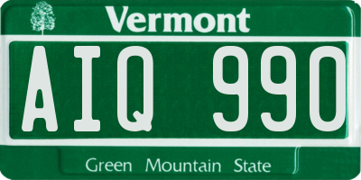 VT license plate AIQ990