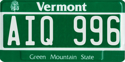 VT license plate AIQ996