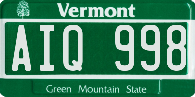 VT license plate AIQ998