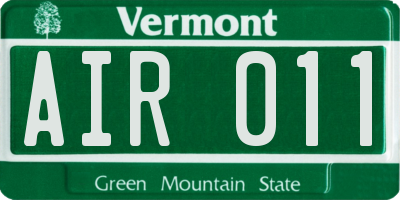 VT license plate AIR011