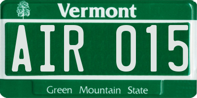 VT license plate AIR015