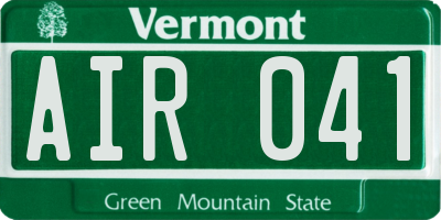 VT license plate AIR041