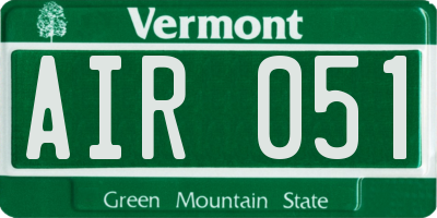 VT license plate AIR051