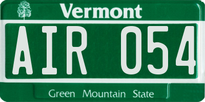 VT license plate AIR054