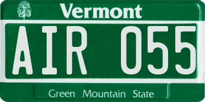 VT license plate AIR055