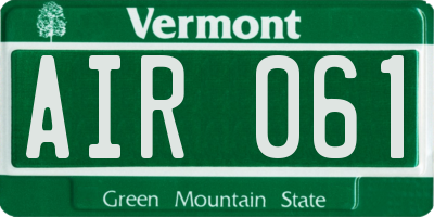 VT license plate AIR061