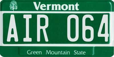 VT license plate AIR064