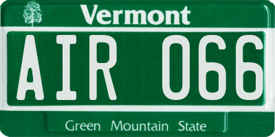 VT license plate AIR066