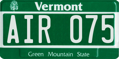 VT license plate AIR075