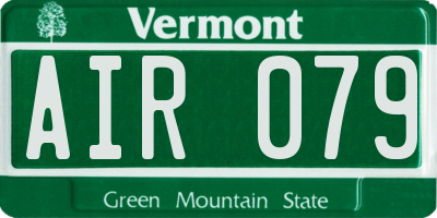 VT license plate AIR079