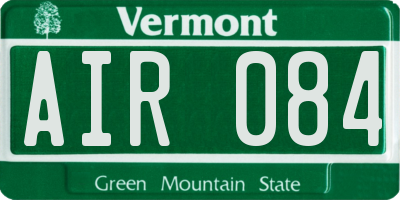 VT license plate AIR084