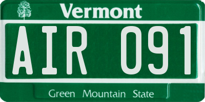 VT license plate AIR091