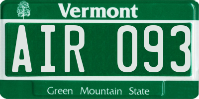 VT license plate AIR093