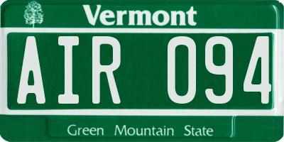 VT license plate AIR094