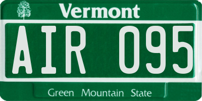 VT license plate AIR095