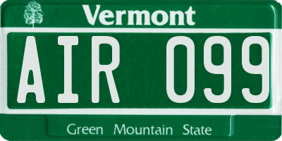 VT license plate AIR099