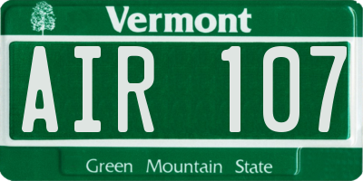 VT license plate AIR107