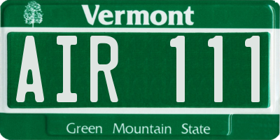 VT license plate AIR111