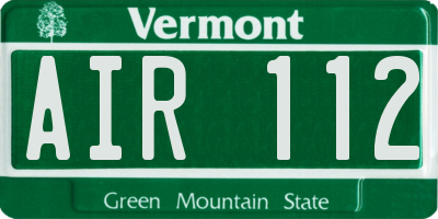 VT license plate AIR112