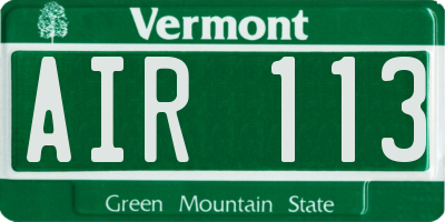 VT license plate AIR113