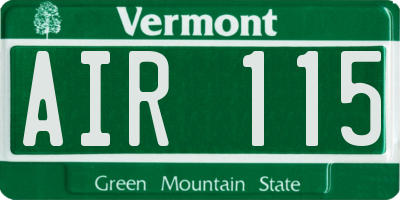 VT license plate AIR115