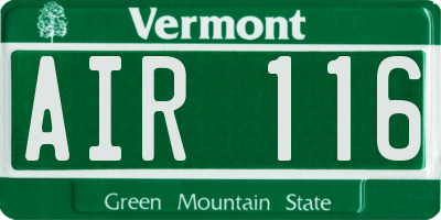 VT license plate AIR116