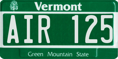 VT license plate AIR125