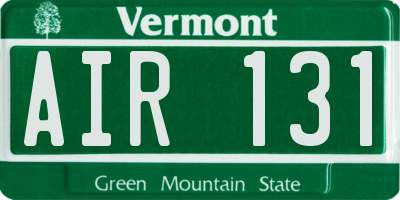 VT license plate AIR131