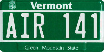 VT license plate AIR141